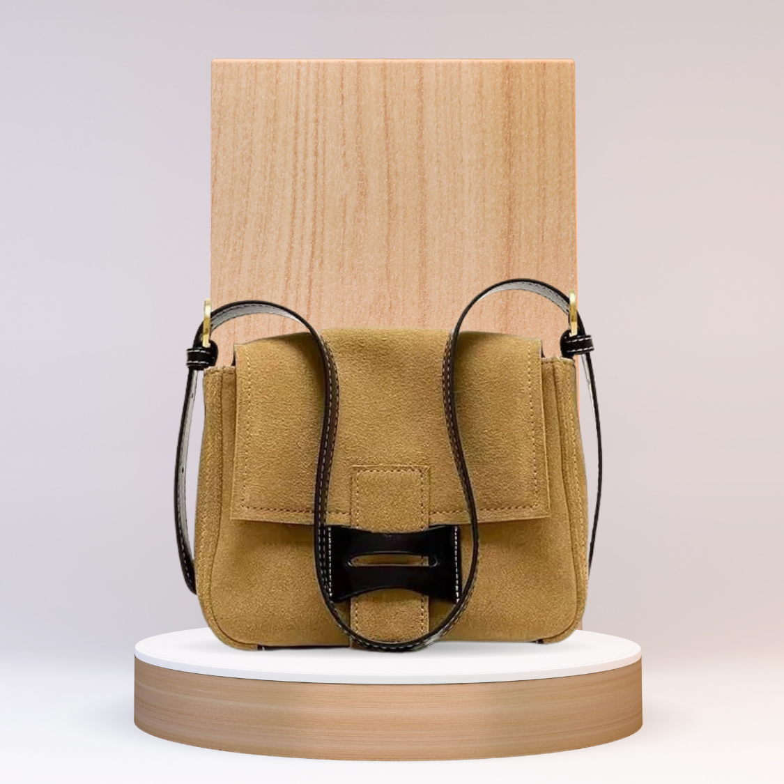 Dull Polish Genuine Leather Shoulder Messenger Bag